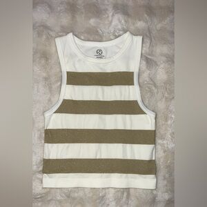 Gold and White Striped Tank Top
